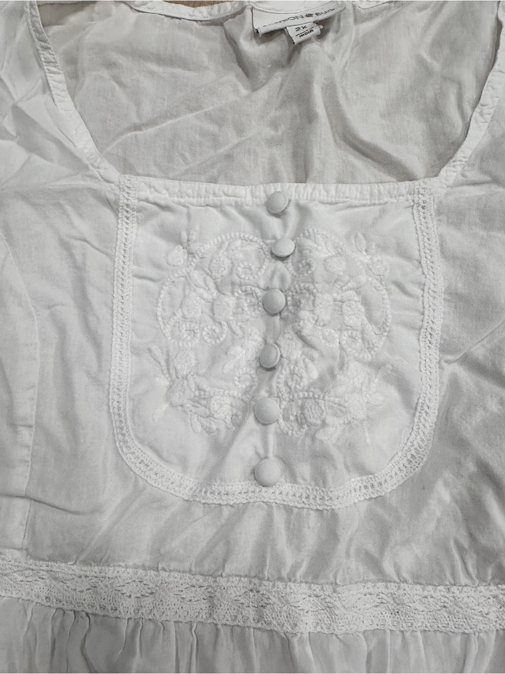 Fashion Bug White Eyelet Ruffle Tunic Top - Picture 5 of 7